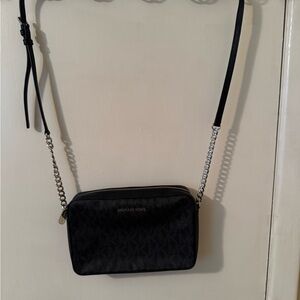 Michael Kors Black and Silver Crossbody Bag